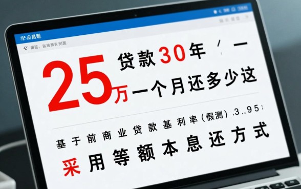 25万贷款30年一个月还多少