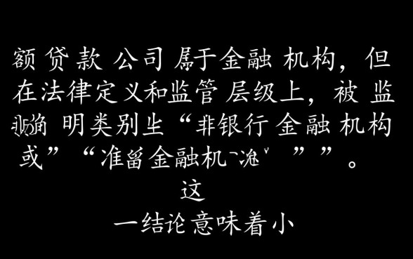 小额贷款公司是否属于金融机构