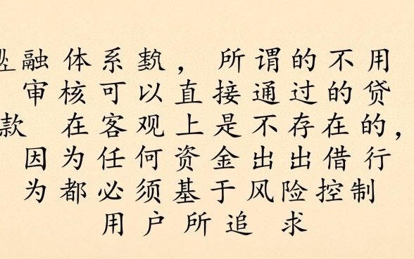 不用审核可以直接通过的贷款是真的吗