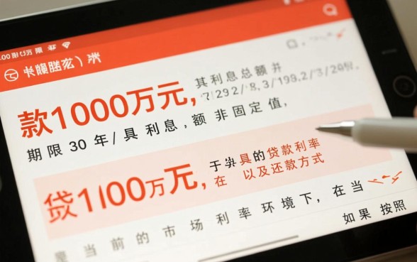 贷款100万30年利息多少