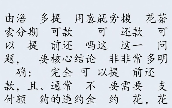 花呗分期还款可以提前还吗