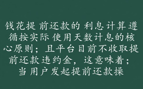 有钱花提前还款利息怎么算