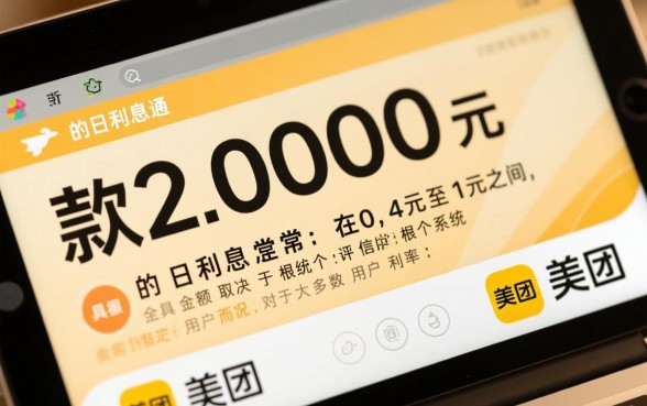 美团借钱2000利息多少