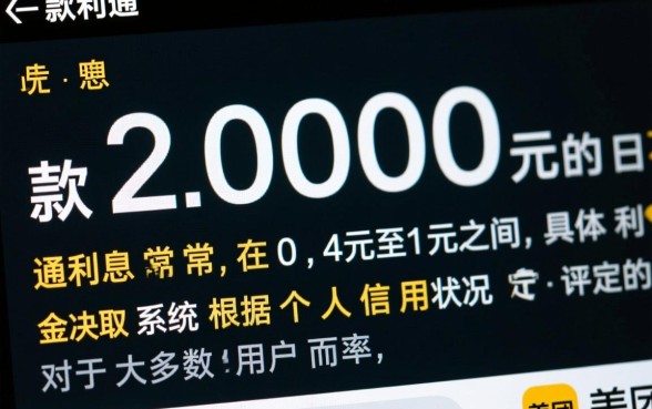 美团借钱2000利息多少
