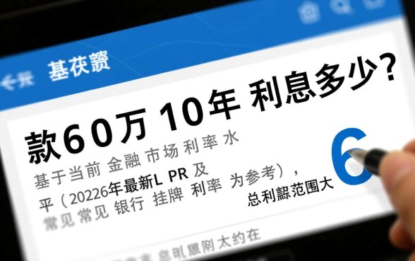 贷款60万10年利息多少