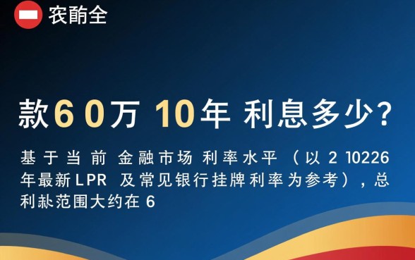贷款60万10年利息多少