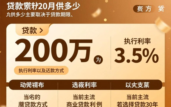 抵押贷款200万月供多少