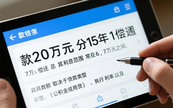 贷款20万15年利息多少