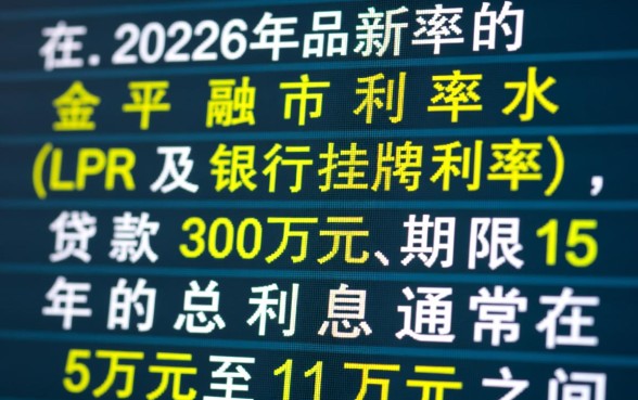 贷款30万15年利息多少