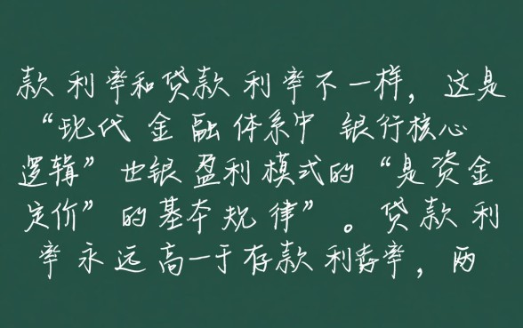 存款利率和贷款利率一样吗,为什么存款利率比贷款利率低 为什么存款利率比贷款利率低