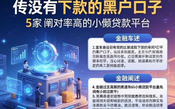 有没有下款的黑户口子，阐述5家通过率高的小额贷款平台