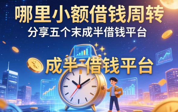 哪里可以小额借钱周转，分享五个末成年借钱平台