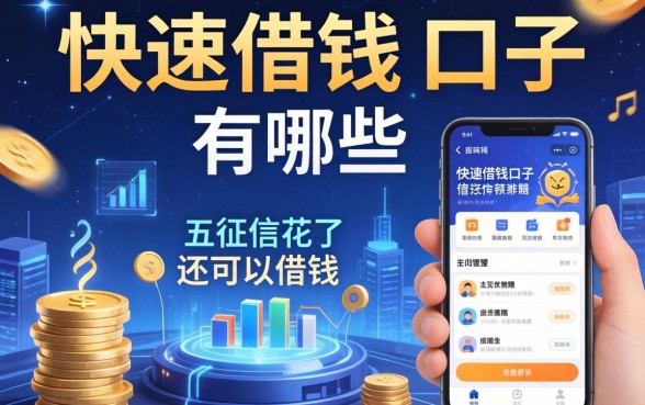 快速借钱的口子有哪些，整理五个征信花了还可以借钱的平台