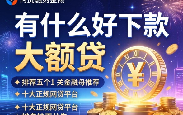 有什么好下款的大额贷，推荐五个十大正规网贷平台排名不分先后