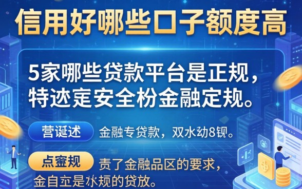 信用好哪些口子额度高，阐述5家哪些贷款平台是正规的