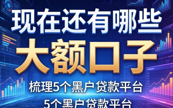 现在还有哪些大额口子，梳理5个黑户贷款平台