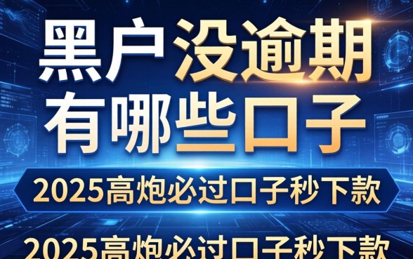 黑户没逾期有哪些口子，推荐五个2025高炮必过口子秒下款