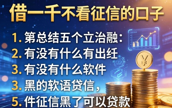 借一千不看征信的口子，总结五个有没有什么软件征信黑了可以贷款