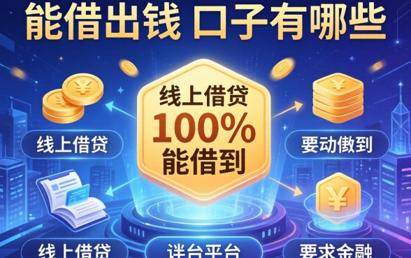 能借出钱的口子有哪些，介绍五个线上借钱的平台100%能借到