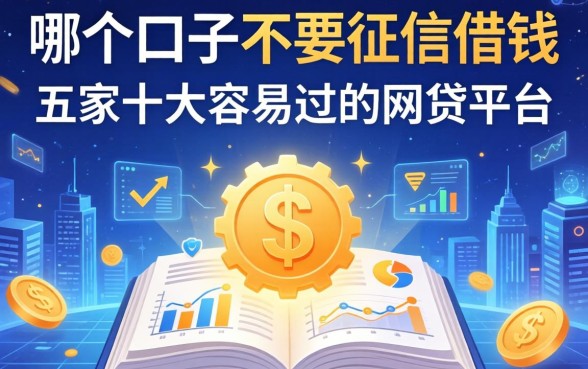 哪个口子不要征信借钱，解答五家十大容易过的网贷平台