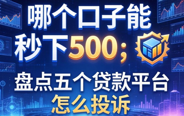 哪个口子能秒下500，盘点五个贷款平台怎么投诉