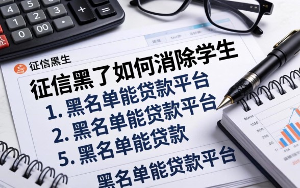 征信黑了如何消除学生，整理五个黑名单能贷款的平台