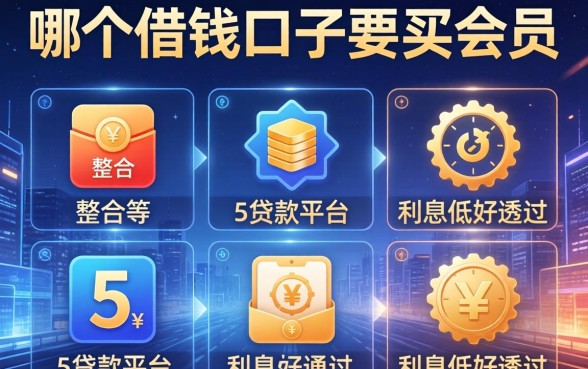 哪个借钱口子要买会员，整合5个贷款平台利息低好通过
