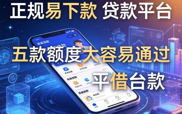 正规易下款的贷款软件，探讨五款额度大容易通过的平台借款