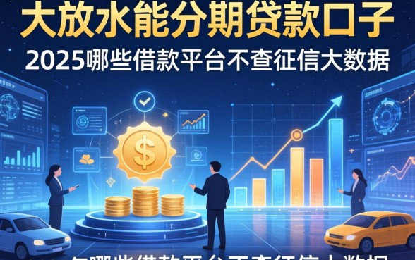 大放水能分期贷款口子，整理五个2025年哪些借款平台不查征信大数据