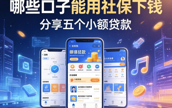 哪些口子能用社保下钱，分享五个小额贷款软件