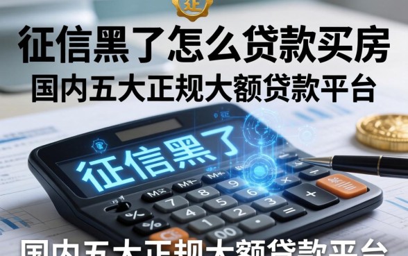 征信黑了怎么贷款买房，国内五大正规大额贷款平台