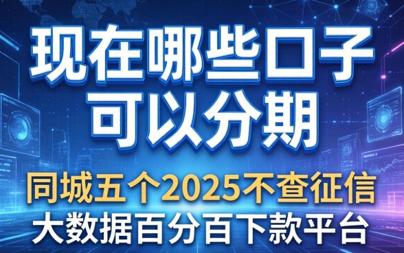 现在哪些口子可以分期，同城五个2025不查征信大数据百分百下款的平台