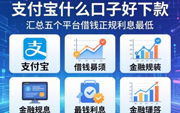 支付宝什么口子好下款，汇总五个平台借钱正规利息最低