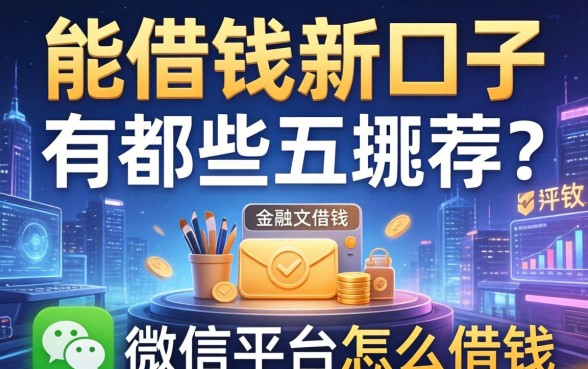 能借钱的新口子有哪些，推荐五个微信平台怎么借钱