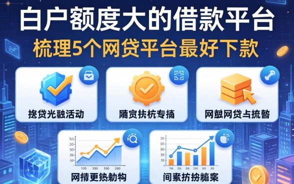 白户额度大的借款平台，梳理5个网贷平台最好下款