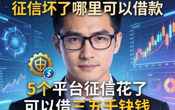 征信坏了哪里可以借款，整合5个平台征信花了可以借三五千块钱