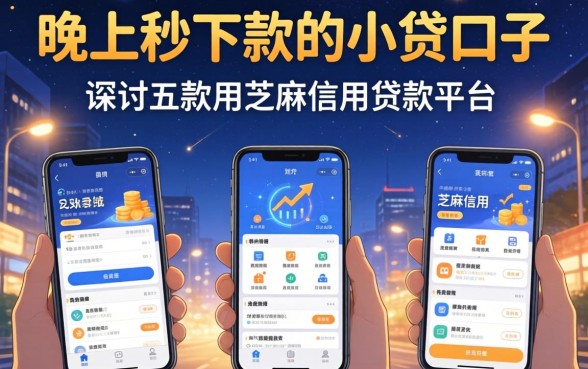 晚上秒下款的小贷口子，探讨五款用芝麻信用贷款的平台