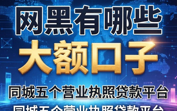 网黑有哪些大额的口子，同城五个营业执照贷款平台