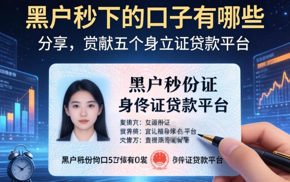 黑户秒下的口子有哪些，分享五个身份证贷款平台