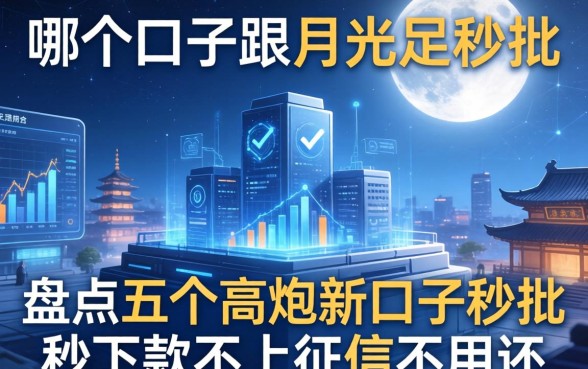 哪个口子跟月光足秒批，盘点五个高炮新口子秒批秒下款不上征信不用还