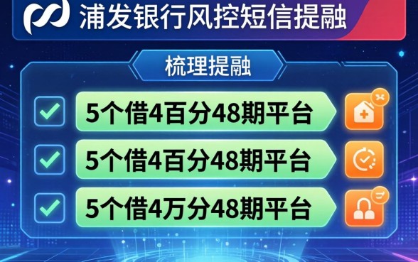 浦发银行风控短信提示，梳理5个借4万分48期平台
