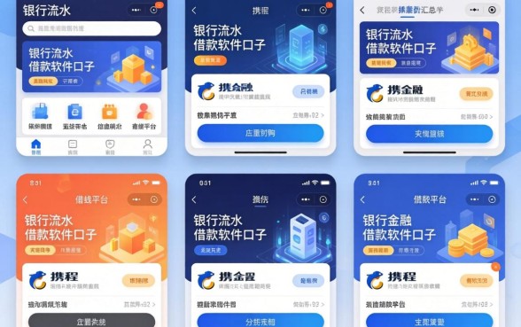 银行流水借款软件口子，汇总五个类似携程金融的借钱平台