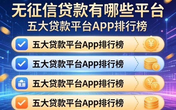 无征信贷款有哪些平台，五大贷款平台app排行榜