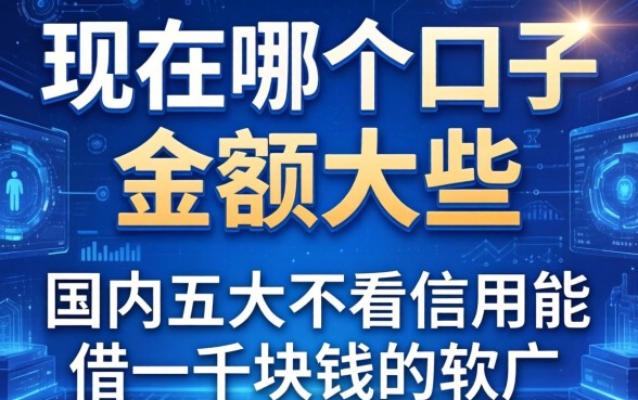现在哪个口子金额大些，国内五大不看信用能借一千块钱的软件