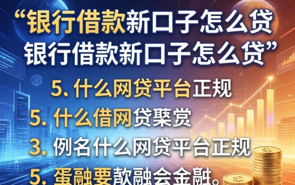 银行借款新口子怎么贷，例举5个什么网贷平台正规