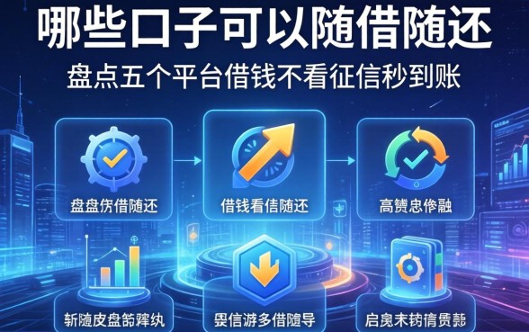 哪些口子可以随借随还，盘点五个平台借钱不看征信秒到账