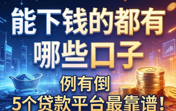 能下钱的都有哪些口子，例举5个贷款平台最靠谱
