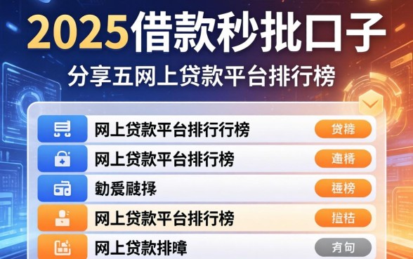 2025借款秒批口子，分享五个网上贷款平台排行榜
