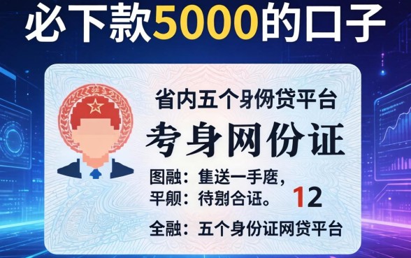 必下款5000的口子，省内五个身份证网贷平台