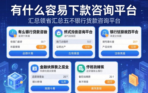 有什么容易下款的平台，汇总五个银行贷款咨询平台